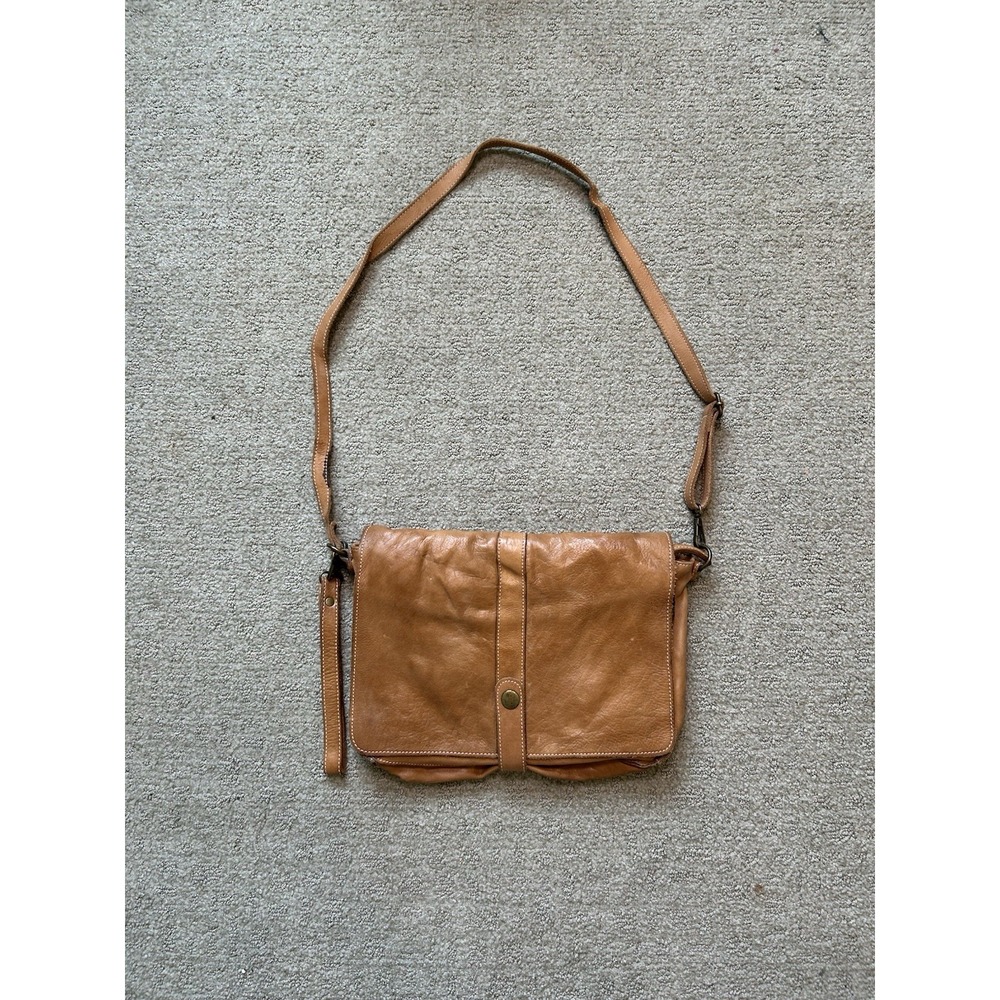 Sundance Brown Leather Hobo Handbag Purse Crossbody Bag Made In Italy Distressed